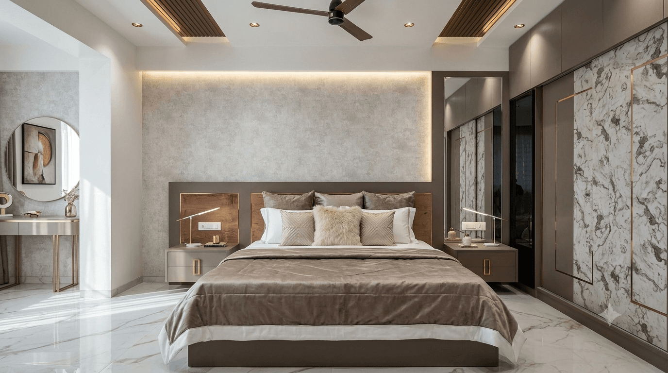 Quiet luxury bedroom interior